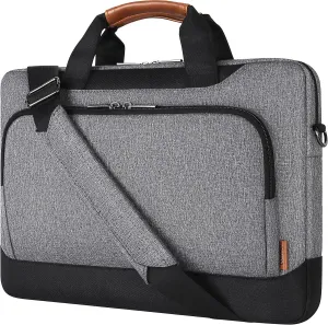 DOMISO 17-17.3 Inch Laptop Sleeve Business Briefcase Laptop Shoulder Bag Compatible with 17" Laptops/17.3" HP Pavilion 17/MSI GS73VR Stealth Pro/Dell Inspiron 17/Acer/ASUS,Grey