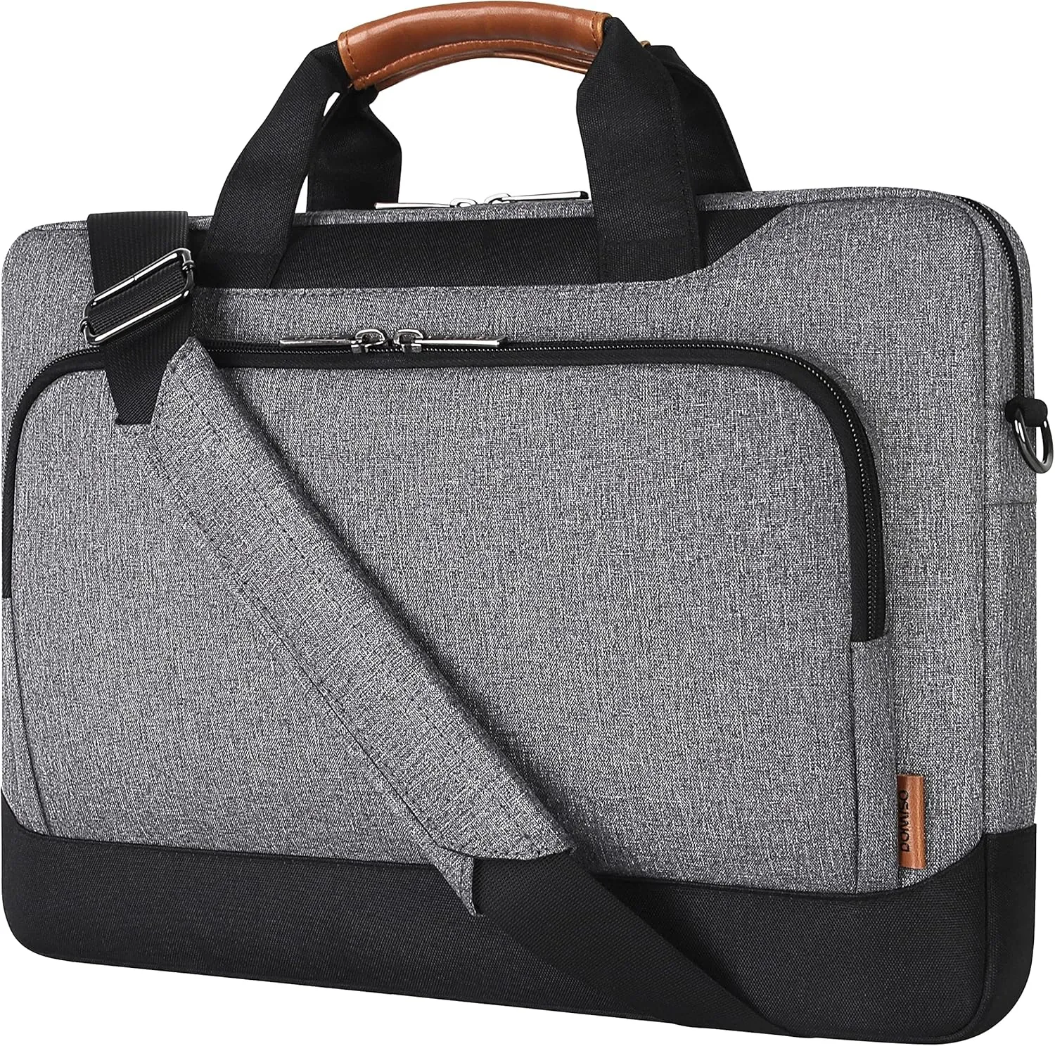 DOMISO 17-17.3 Inch Laptop Sleeve Business Briefcase Laptop Shoulder Bag Compatible with 17" Laptops/17.3" HP Pavilion 17/MSI GS73VR Stealth Pro/Dell Inspiron 17/Acer/ASUS,Grey