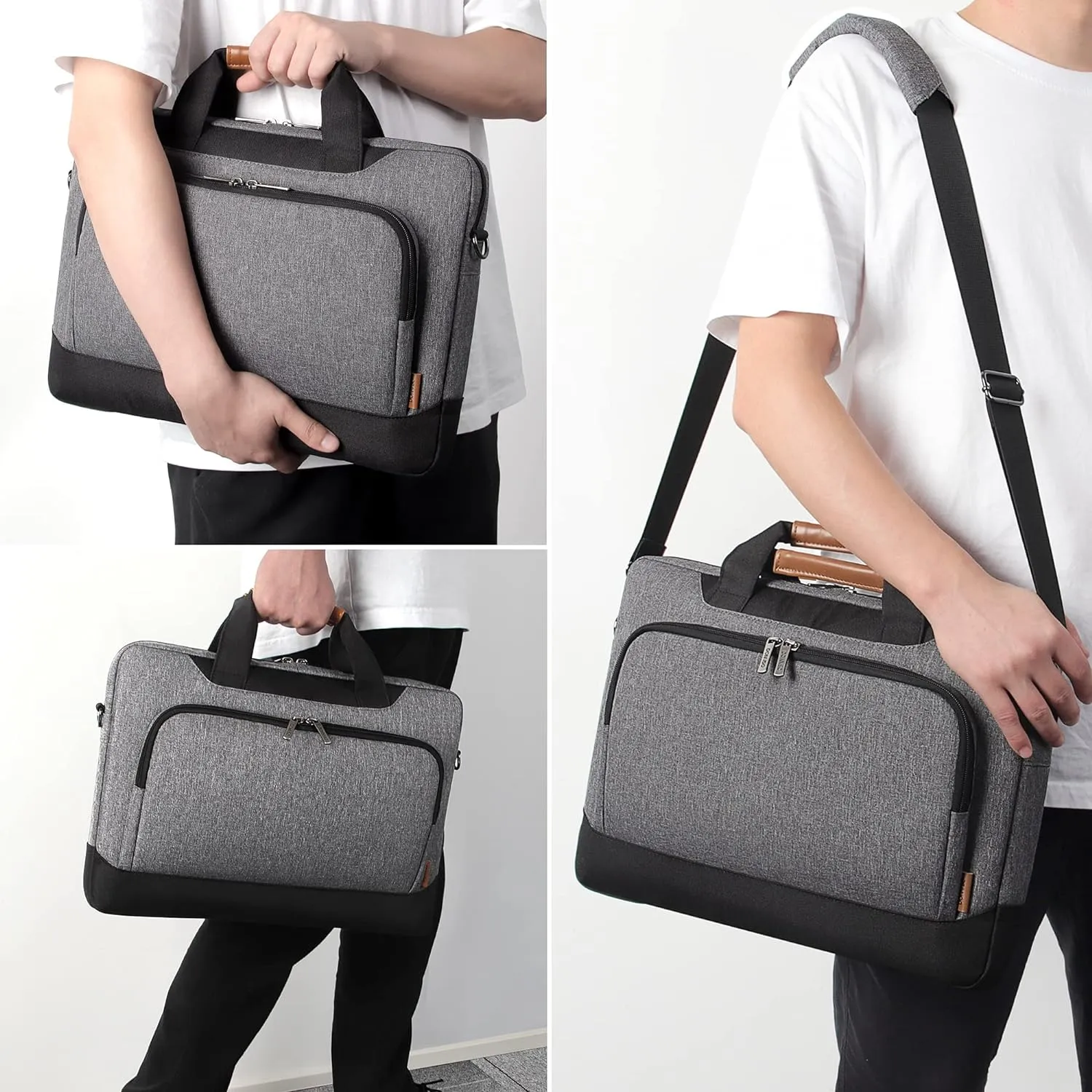 DOMISO 17-17.3 Inch Laptop Sleeve Business Briefcase Laptop Shoulder Bag Compatible with 17" Laptops/17.3" HP Pavilion 17/MSI GS73VR Stealth Pro/Dell Inspiron 17/Acer/ASUS,Grey