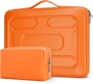 DOMISO 17 inch Laptop Sleeve with Accessory Bag Shockproof Waterproof EVA Protective Case for 17.3" ZBook Fury 17.3 G8/MSI GS73VR Stealth Pro/HP Envy 17/LG Gram 17"/ROG Strix GL702VS, Orange