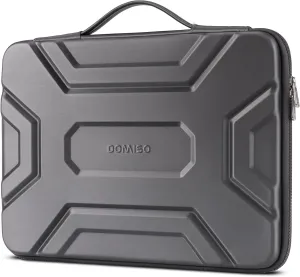 DOMISO 17 inch Laptop Sleeve with Handle Shockproof Computer Bag Waterproof EVA Protective Carrying Case for 17.3" HP Dell Asus Laptop, Dark Grey