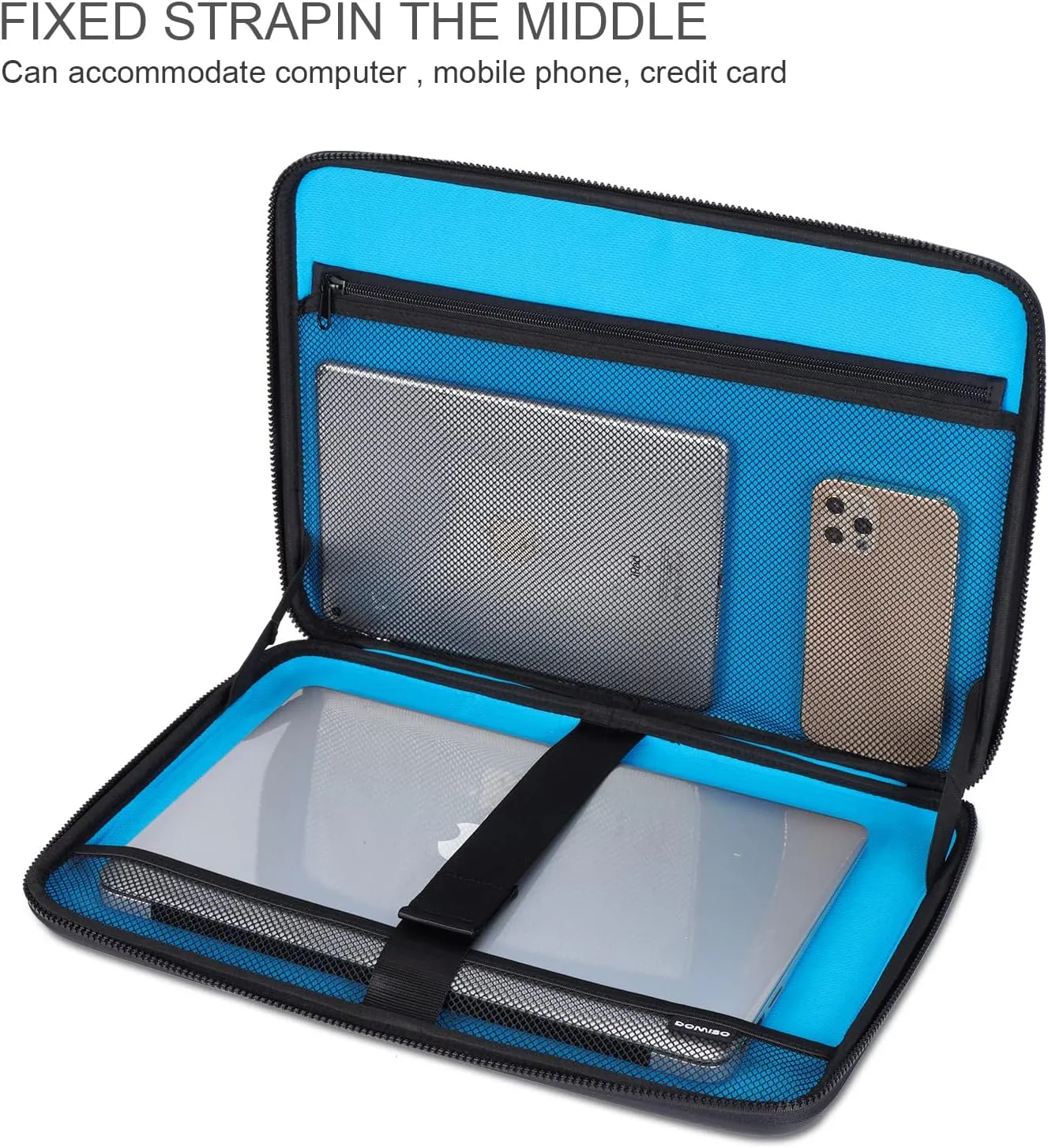 DOMISO 17 inch Laptop Sleeve with Handle Shockproof Computer Bag Waterproof EVA Protective Carrying Case for 17.3" MSI GS73VR Stealth Pro/HP Envy 17/LG Gram 17"/ROG Strix GL702VS, Black