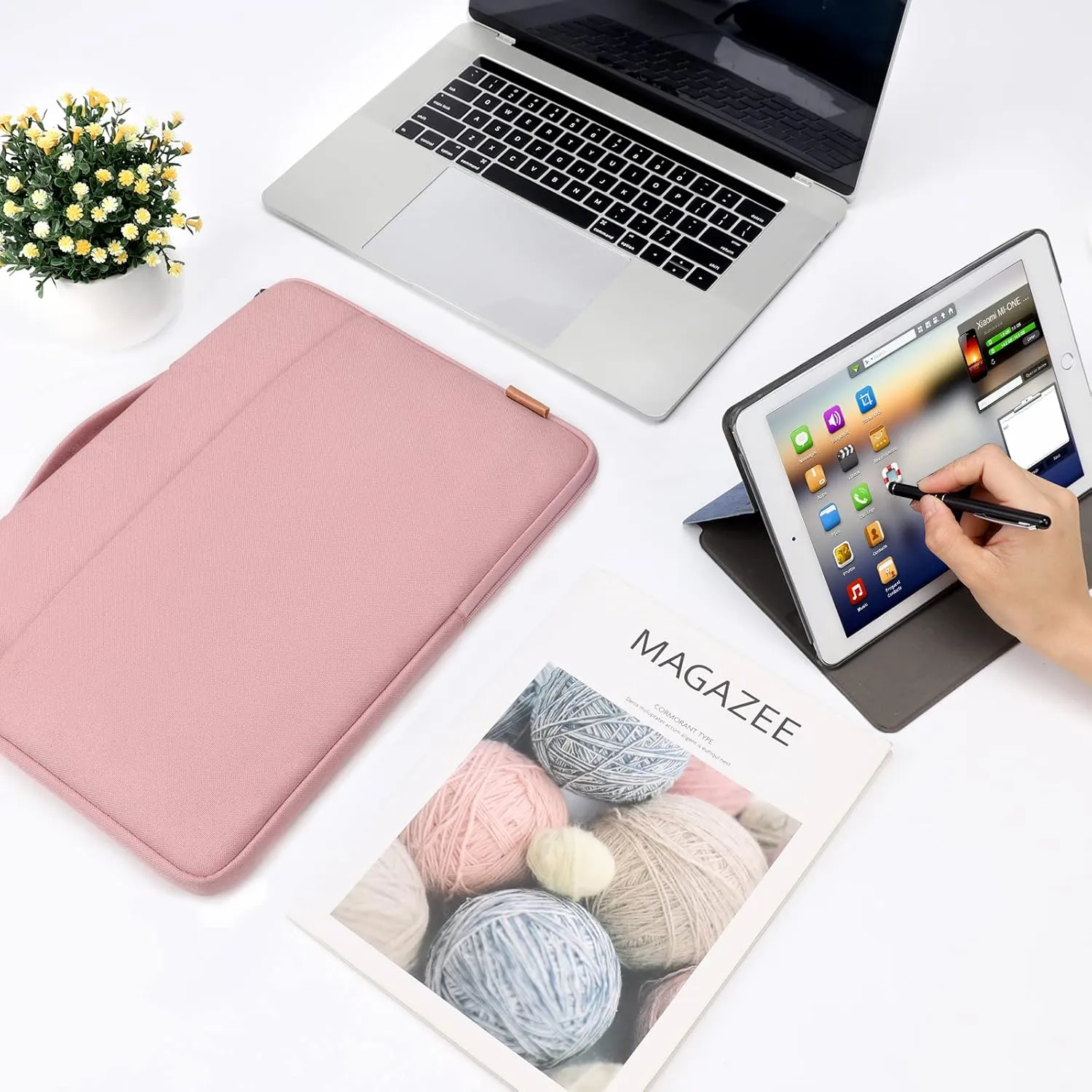 DOMISO 17.3 Inch Laptop Bag Cover Waterproof Shockproof Notebook Protective Sleeve Case Shoulder Bag Cover for 17.3" HP Pavilion 17/HP Envy 17/17/MSI/IdeaPad 321,Pink