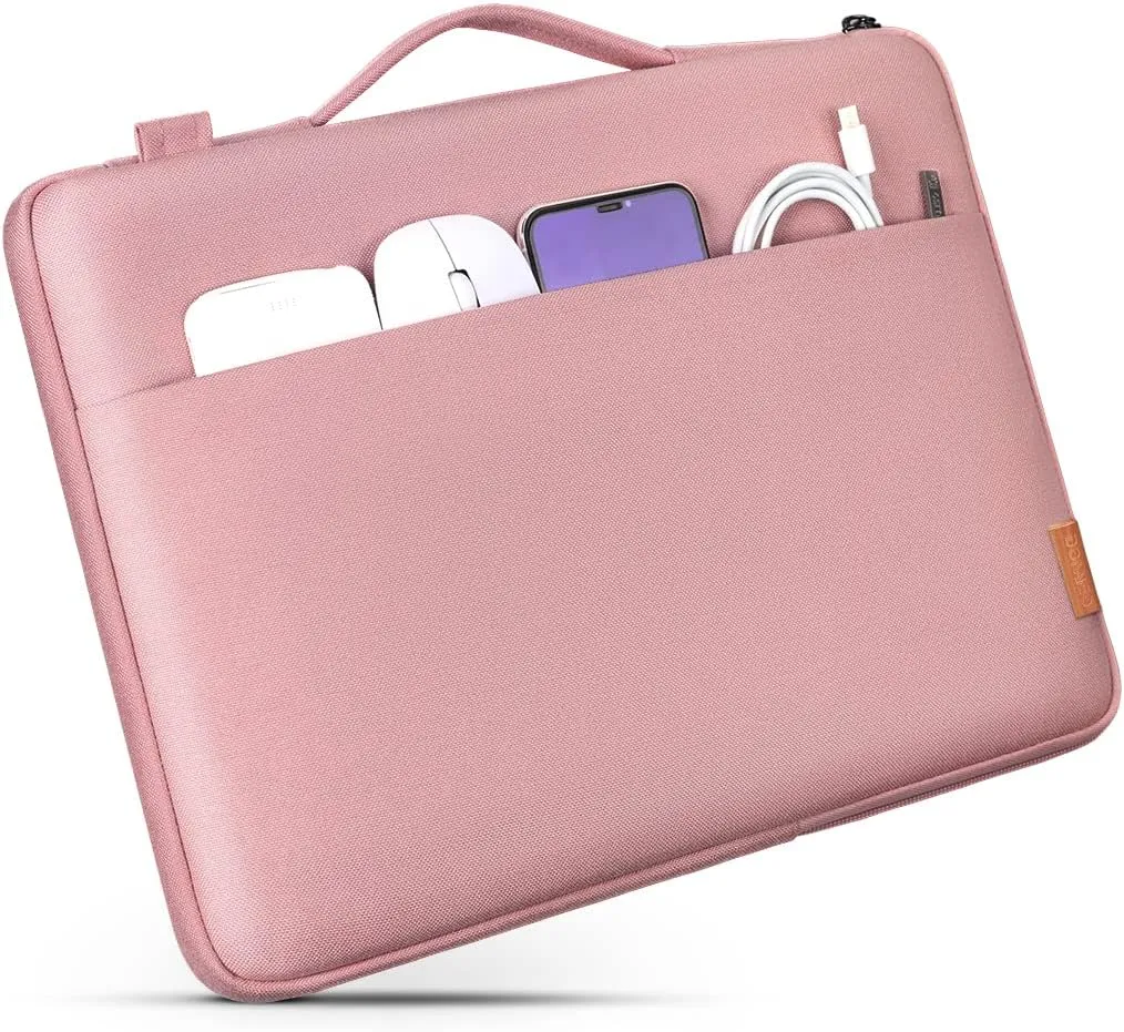 DOMISO 17.3 Inch Laptop Bag Cover Waterproof Shockproof Notebook Protective Sleeve Case Shoulder Bag Cover for 17.3" HP Pavilion 17/HP Envy 17/17/MSI/IdeaPad 321,Pink