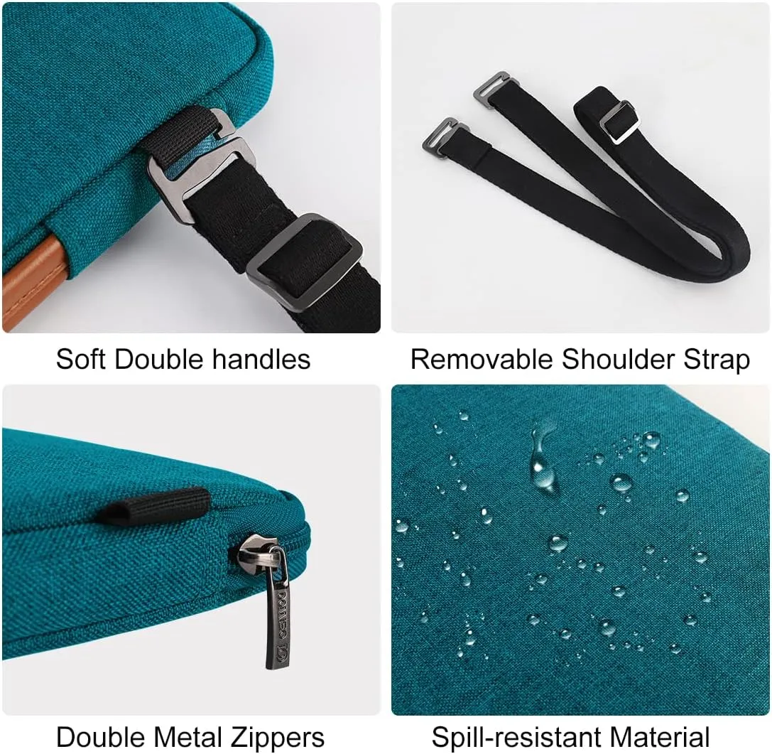 DOMISO 17.3 Inch Laptop Bag Cover Waterproof Shockproof Notebook Sleeve Case Shoulder Bag Protective Cover for 17.3" MSI, Lenovo IdeaPad 321, Teal