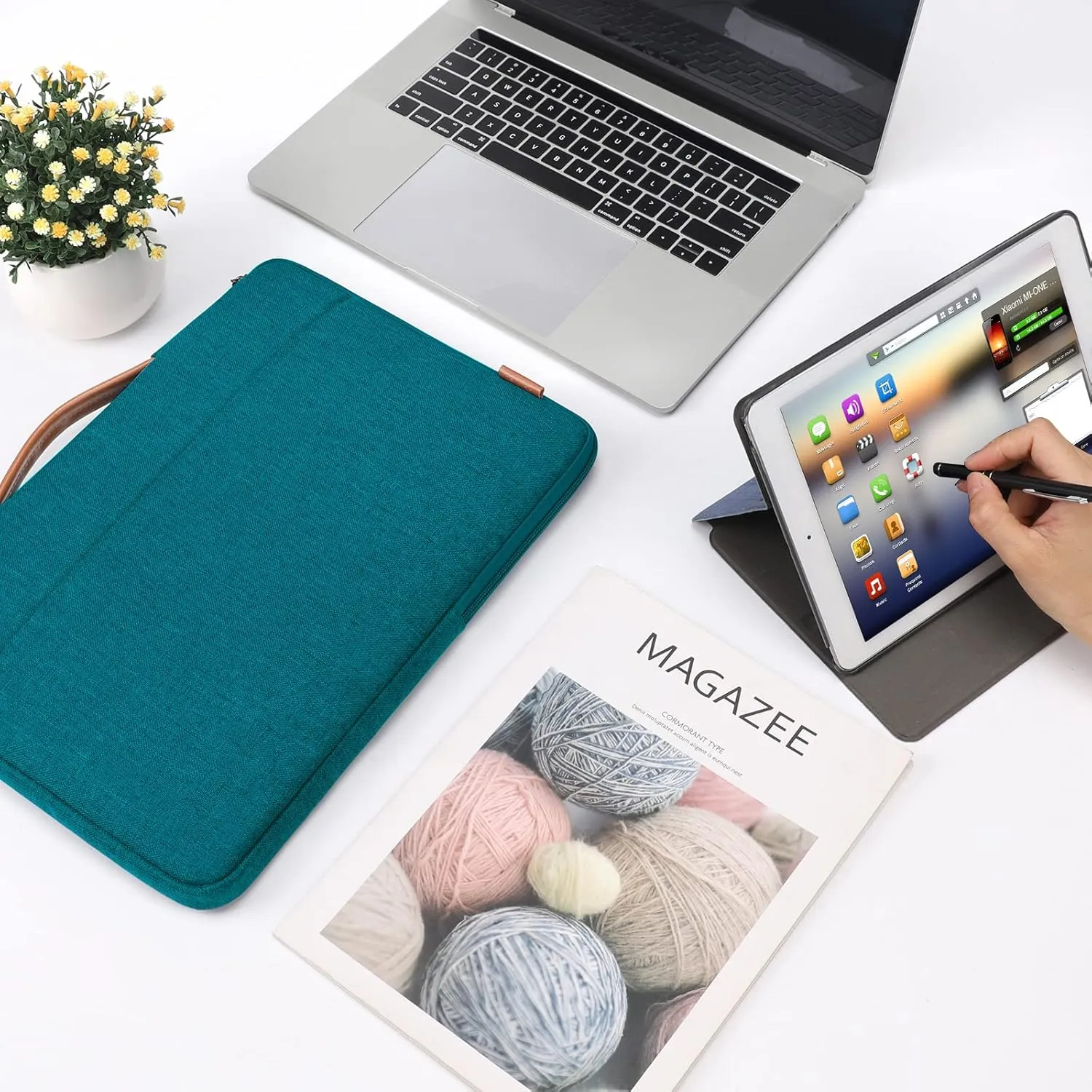 DOMISO 17.3 Inch Laptop Bag Cover Waterproof Shockproof Notebook Sleeve Case Shoulder Bag Protective Cover for 17.3" MSI, Lenovo IdeaPad 321, Teal