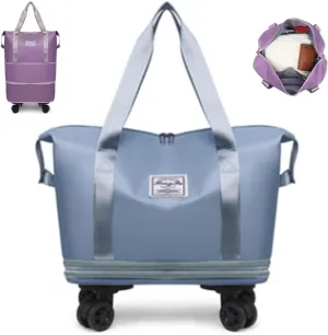 DOTH Kulken Travel Bag with Wheels, 2025 New Large Expandable Capacity Travel Bag, Universal Wheel Removable (Light Blue)