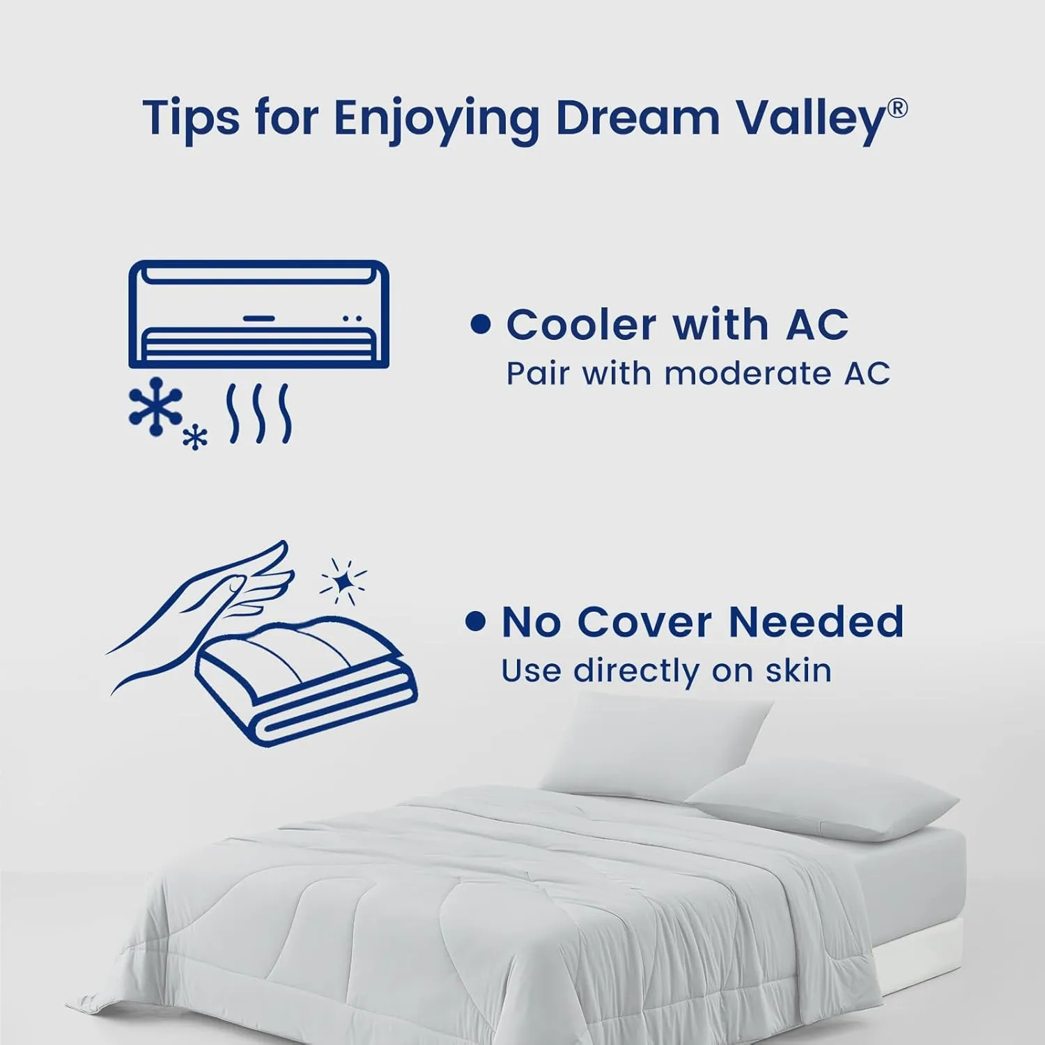 Dream Valley® Outlast® Cooling Comforter, All Season Full/Queen NASA-Grade Technology Cooling Blanket for Hot Sleepers Night Sweats, Q-Max > 0.45 Aerocool Breathable, Light Grey, 90"x90"