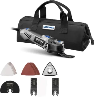 Dremel Multi-Max MM50-02 5 Amp Variable Speed Corded Oscillating Multi Tool Kit with 16 Accessories and Storage Bag - Ideal for Metal & Wood Cutting, Sanding, and Box Cutouts