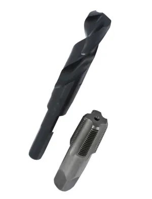 Drill America - POU1/2NPTW/DRILL 1/2" Carbon Steel NPT Pipe Tap and 23/32" High Speed Steel Drill Bit Set, POU Series