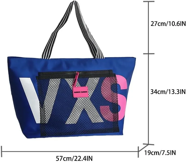 Dry wet separation Korean style super large capacity beach travel shopping bag letter women's tote bag