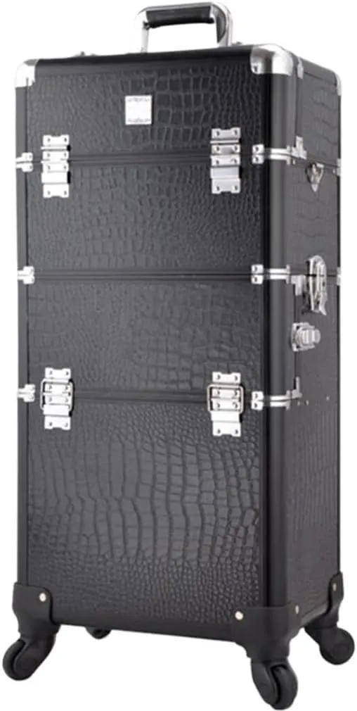 Dual-use Cosmetic Travel Trolley Cosmetic Case Beauty Box Large Luggage Bag Cosmetic Aluminum Frame