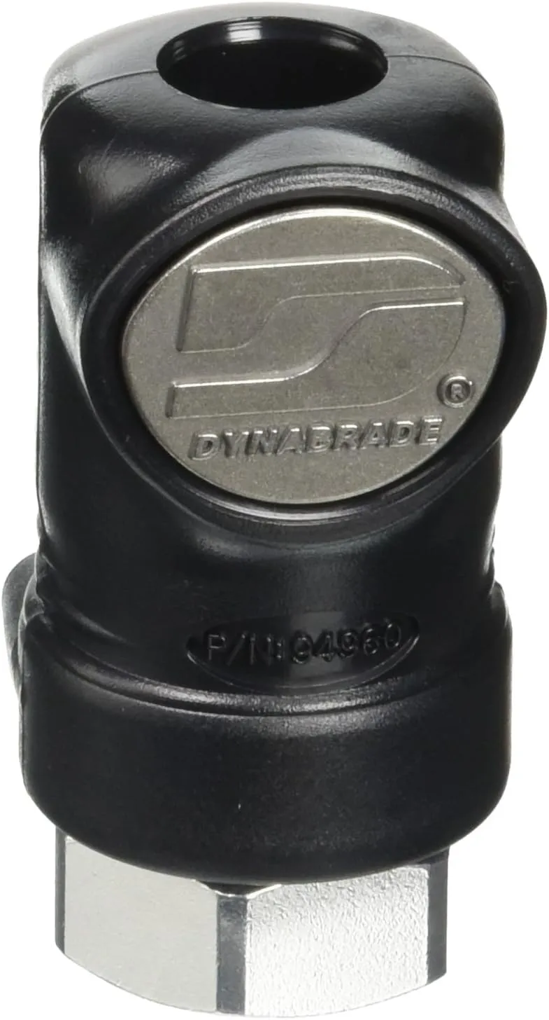 Dynabrade (94960) 1/4" Female Thread Composite-Style Coupler | Air Line Connection Accessory, Shock-Proof, Low-Vibration, Crush-Resistant | Use with Dynabrade Male Plugs
