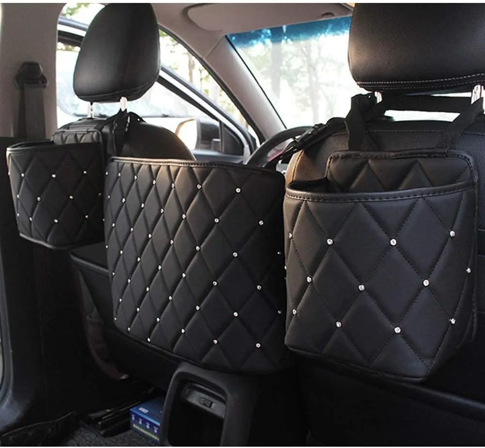 eing Car Seat Organizer - Premium Seat Back/Front Seat Travel Caddy,Bling Crystal Car Front Seat Organizer (1 - Pack,Black)