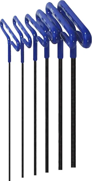 Eklind Tool 55196 Cushion Grip Hex T-Key allen wrench - 6pc set Metric MM sizes 2-6 (9In shaft)