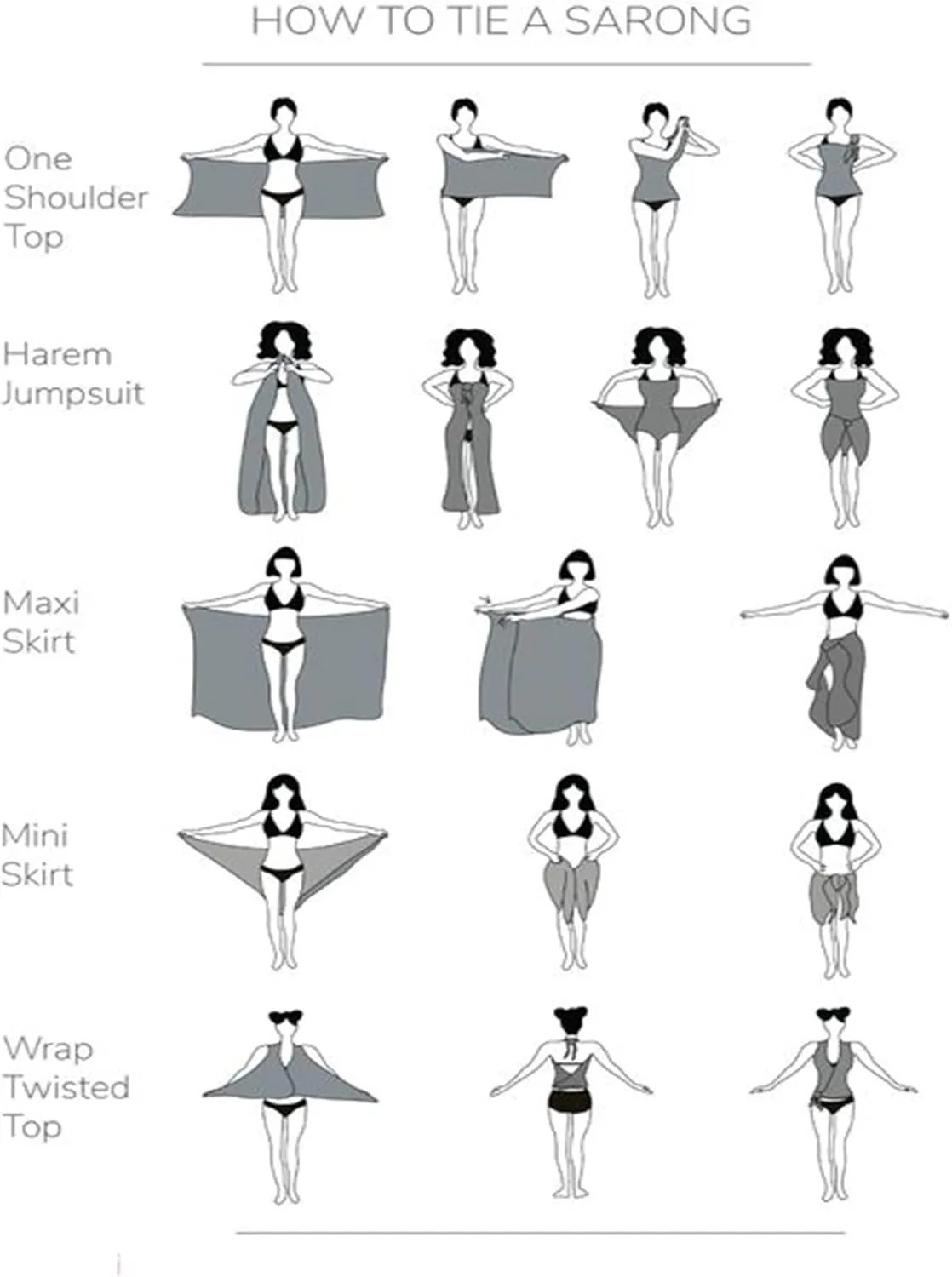 Ekouaer Women Sarong Swimsuit Coverups Chiffon Long Bikini Wraps Sheer Beach Bathing Suit Cover Up