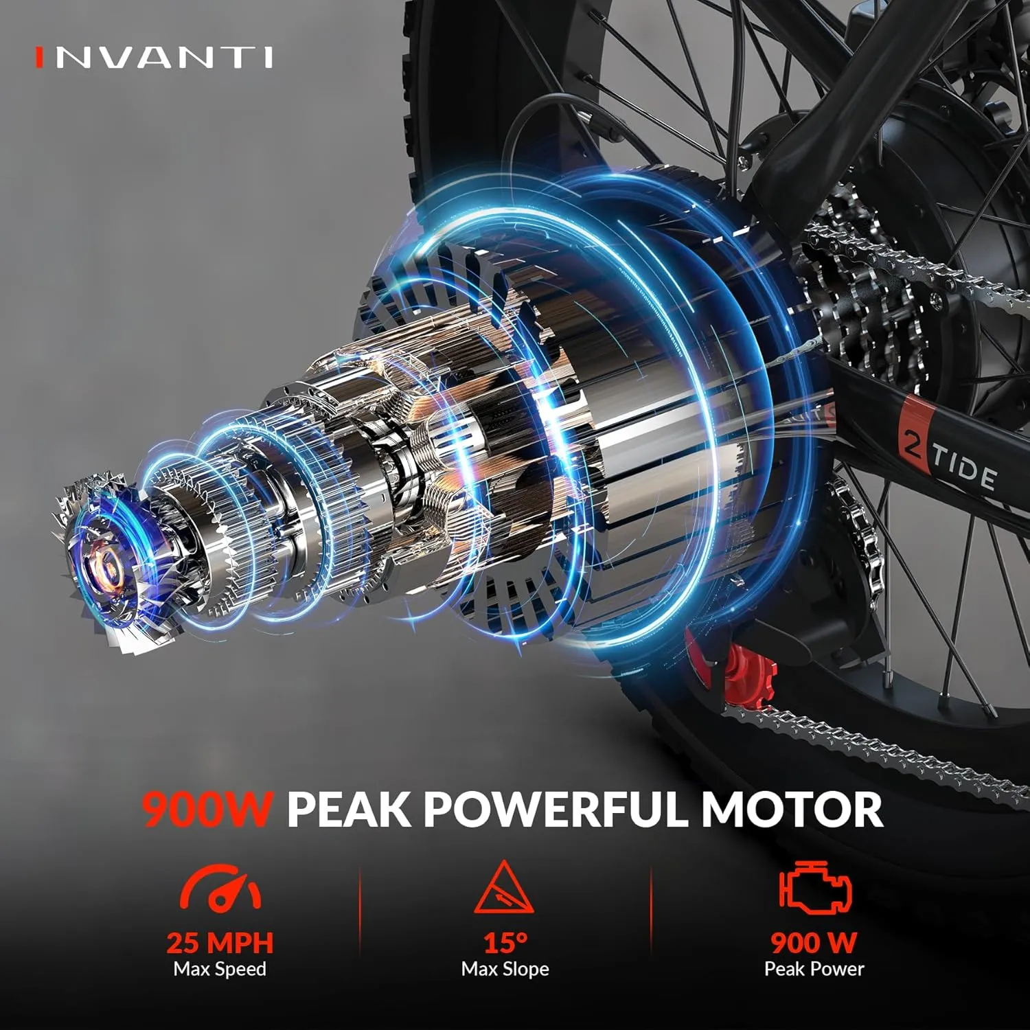 Electric Bike, 20" Fat Tire Step-Thru Electric Bicycle, 900W Peak Motor 45 Miles 20MPH Top Speed, Dual Suspension & 7-Speed Folding Ebike for Adults with Rear Rack