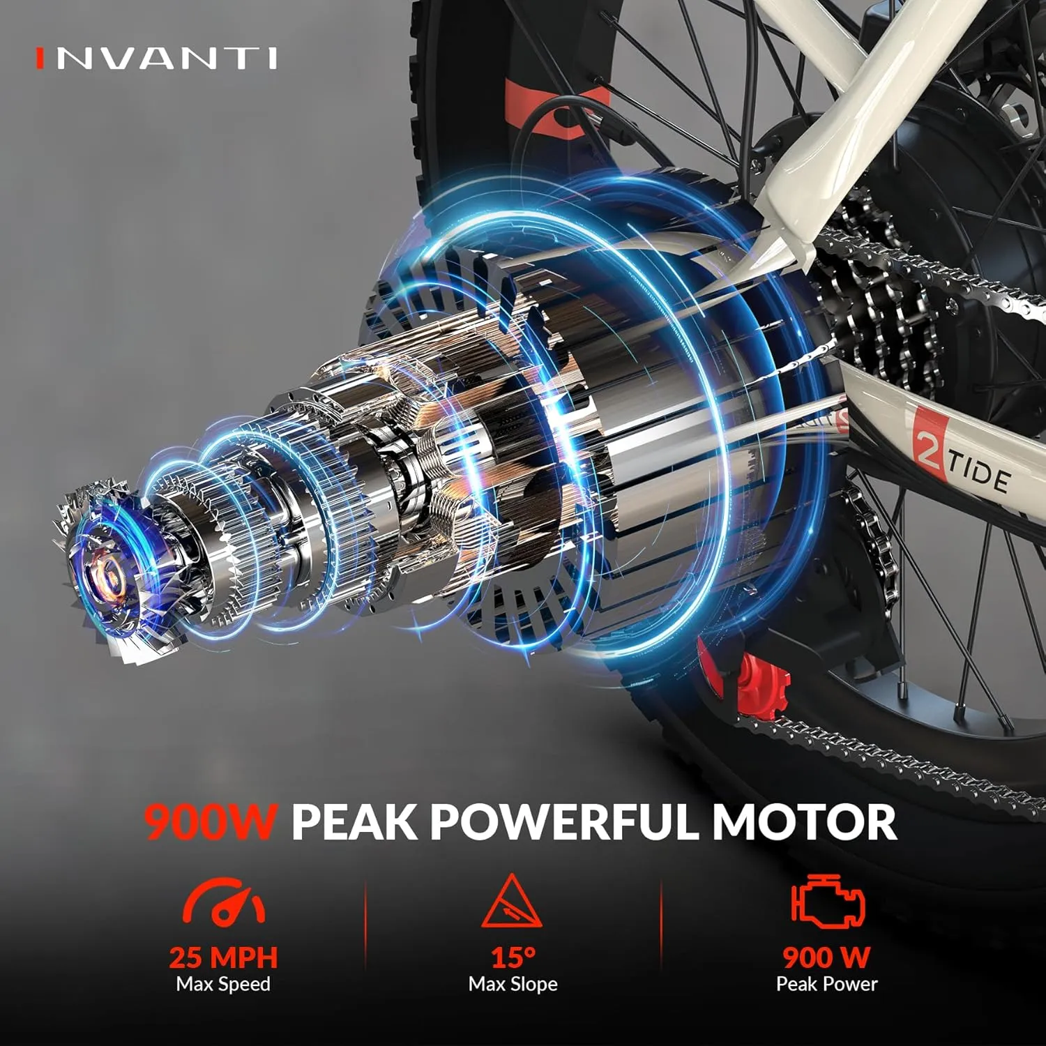 Electric Bike, 20" Fat Tire Step-Thru Electric Bicycle, 900W Peak Motor 45 Miles 20MPH Top Speed, Dual Suspension & 7-Speed Folding Ebike for Adults with Rear Rack
