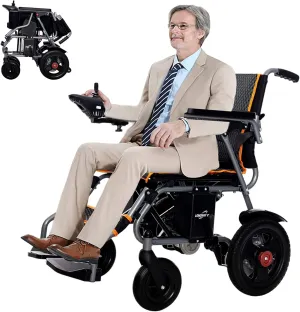 Electric Wheelchair for Seniors & Adults, Lightweight & Foldable, Dual Motor All-Terrain Power Wheelchair, One-Click Mute Function, Airline Approved, Portable Mobility Solution