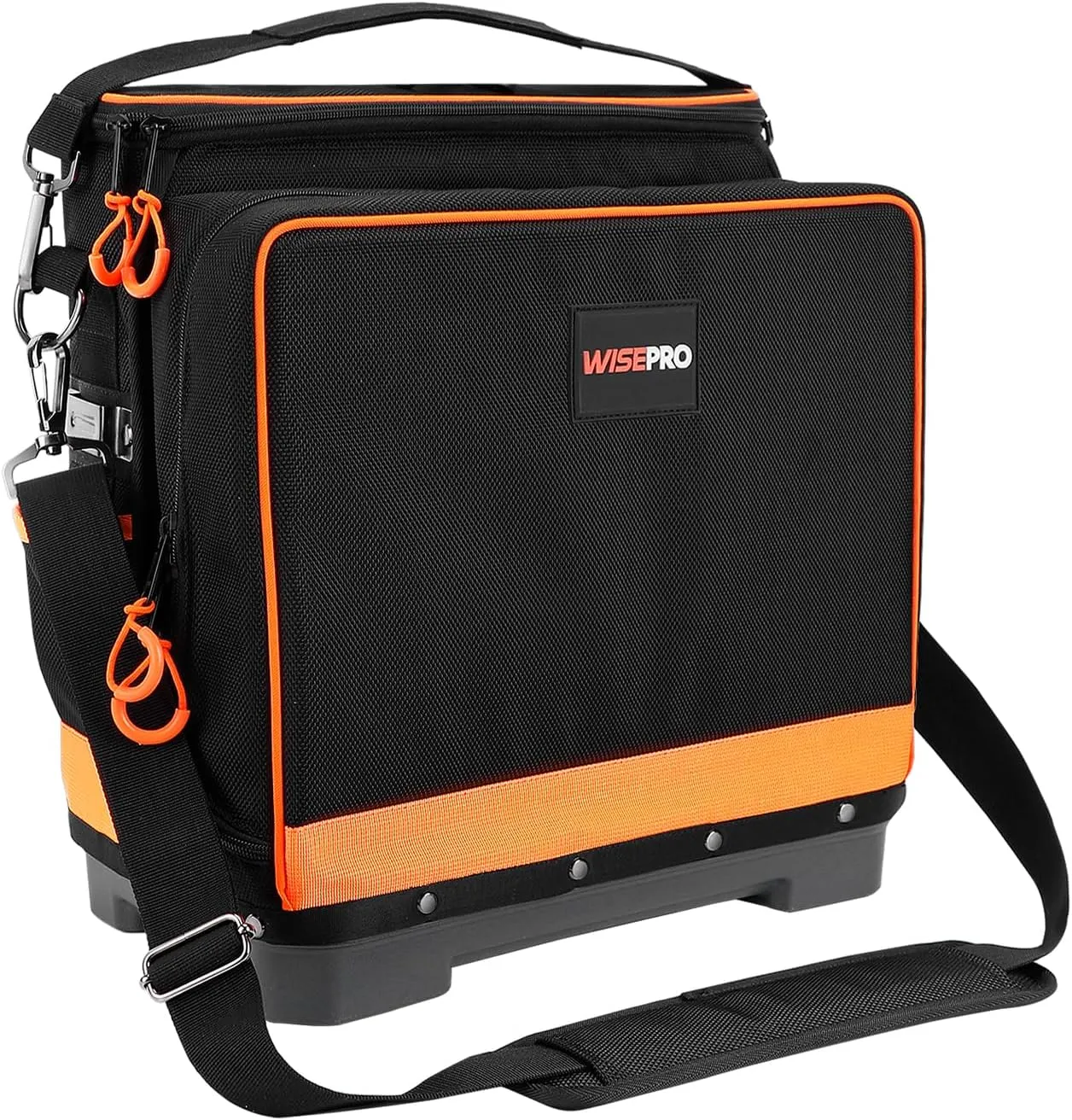 Electrician Tool Bag, Heavy Duty Tool Bag with Laptop Compartment & Waterproof Hard Bottom, Portable Laptop Tool Bag Tool Organizer Bag for Electrician Carpenters Technician