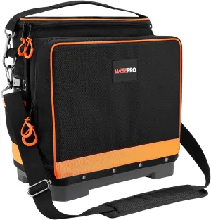 Electrician Tool Bag, Heavy Duty Tool Bag with Laptop Compartment & Waterproof Hard Bottom, Portable Laptop Tool Bag Tool Organizer Bag for Electrician Carpenters Technician