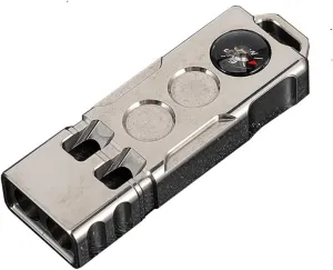 Emergency Survival Whistle EDC Titanium Safety Whistle with Compass Double Tubes Loud Whistle for Outdoor Camping Hiking Pet Training,Loud Up to 120db