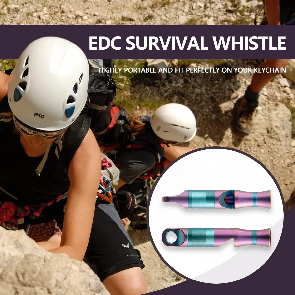 Emergency Whistle Survival Loud, Titanium Outdoor Safety Whistle Survival Shrill Loud Blast with Paracord for Kayak, Life Vest, Jacket, Boating, Fishing,Camping, Hiking, Hunting, Coyote