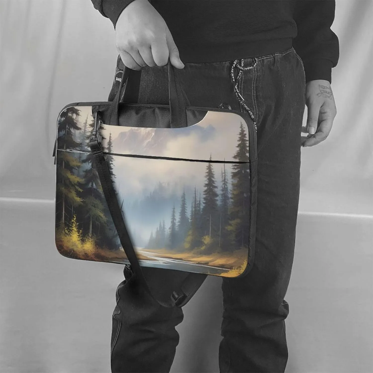 Enigmatic Echo Print Laptop Bag, 13-15.6 inch Work Tote Briefcase Messenger Bag Gifts for Men Women