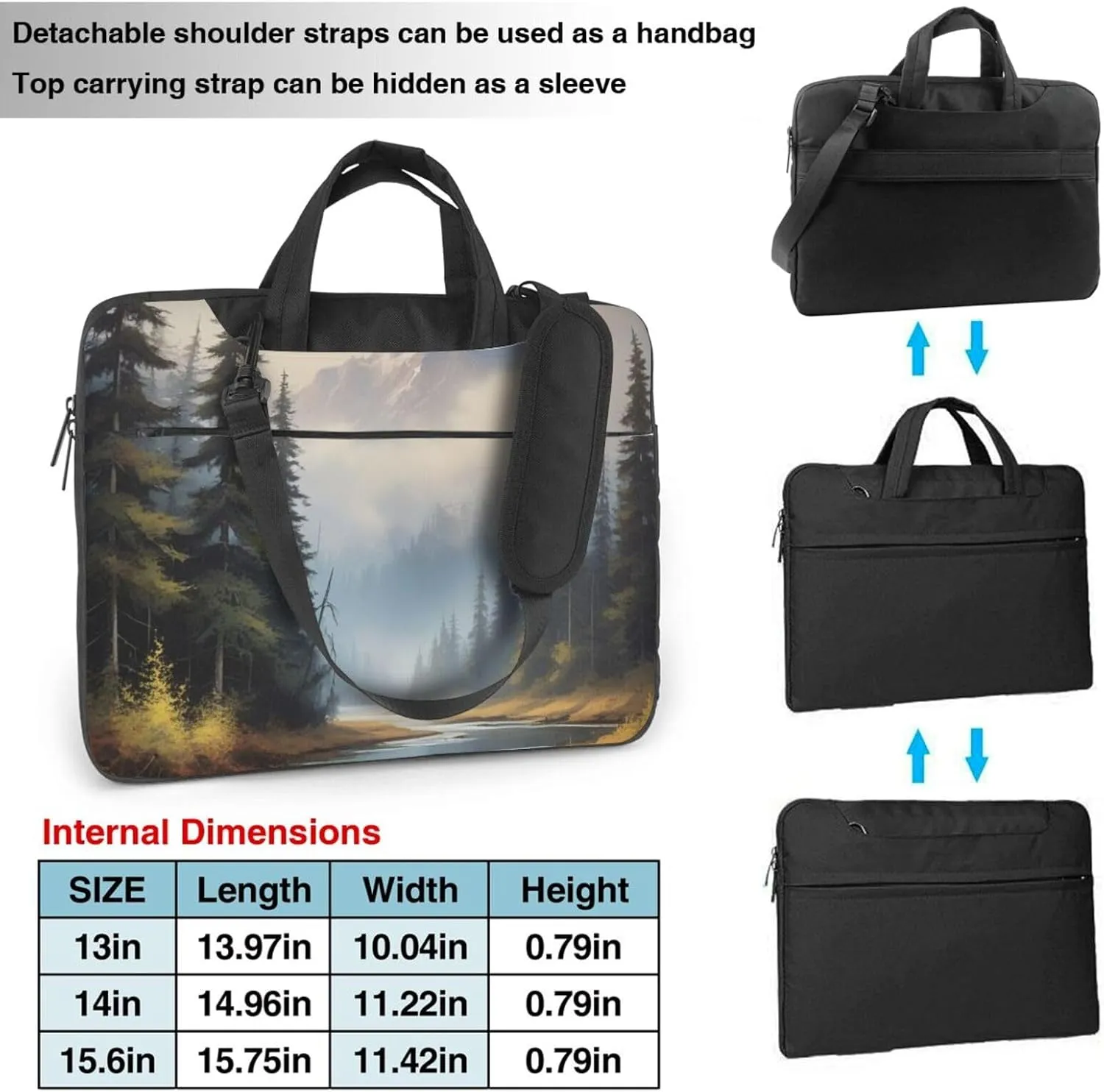 Enigmatic Echo Print Laptop Bag, 13-15.6 inch Work Tote Briefcase Messenger Bag Gifts for Men Women