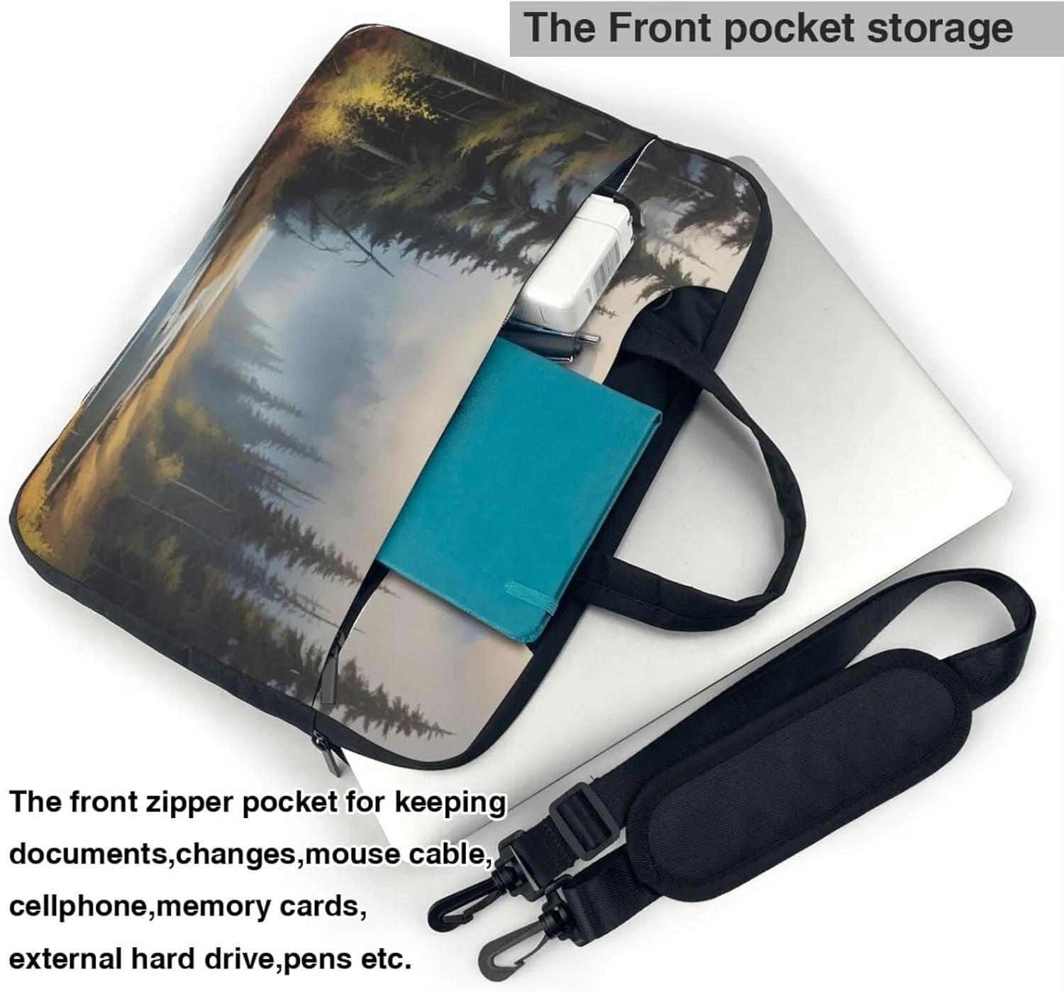 Enigmatic Echo Print Laptop Bag, 13-15.6 inch Work Tote Briefcase Messenger Bag Gifts for Men Women