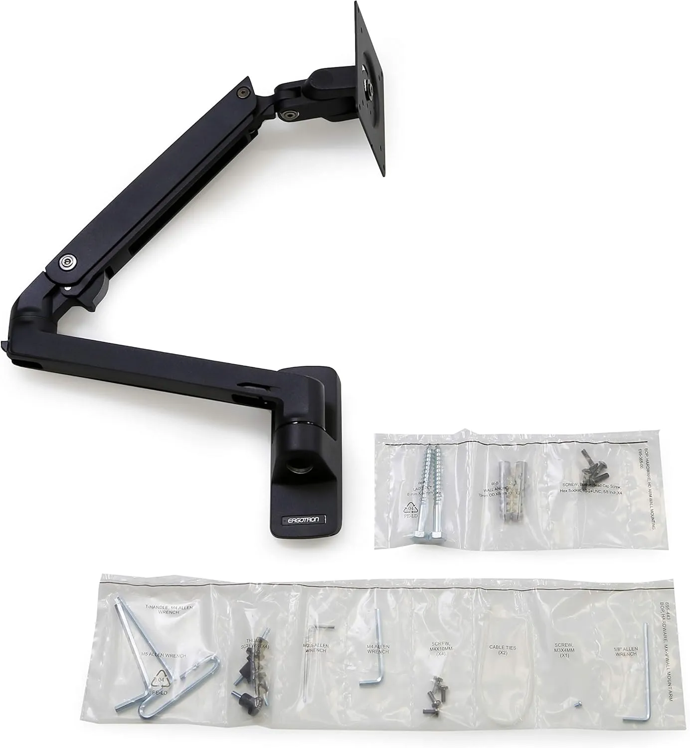 Ergotron – MXV Single Monitor Arm, VESA Wall Mount – for Monitors Up to 34 Inches, 7 to 20 lbs – Matte Black