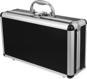 ERINGOGO Aluminum Attache Case - 12inch Lock Metal Briefcase with Ripple Foam, Hard Aluminum Carrying Case for Men, Universal Portable Tool Case for Laptop/Luggage/Instrument Black