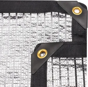 e.share 85% Aluminum Shade Cloth Fabric Sun Block Car Cover Pet Cover Reflective with Grommets for Pergola Cover Canopy 6.5ft X 6ft