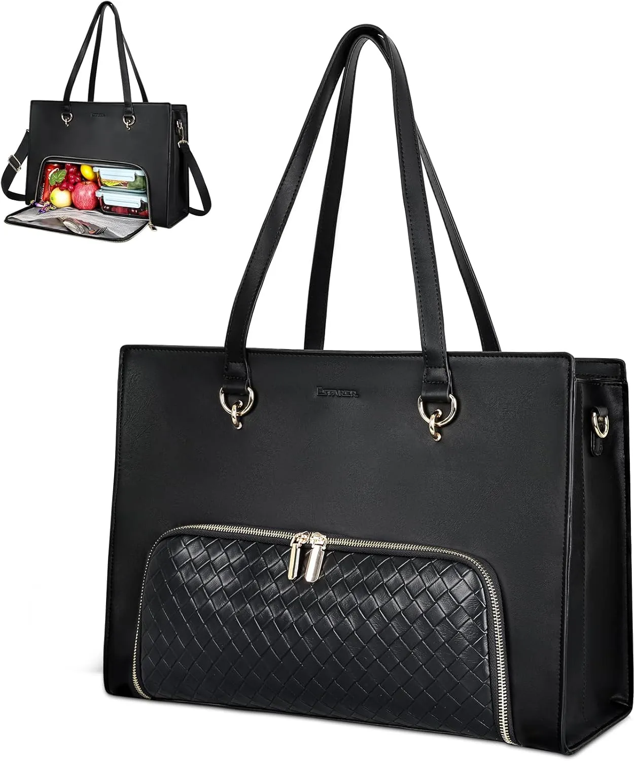 ESTARER Women Laptop Tote Bag with Insulated Lunch Compartmen