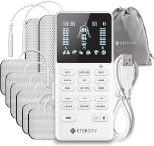 Etekcity FSA HSA Store Eligible 4-Output TENS Unit, Muscle Stimulator Machine for Pain Relief Physical Therapy, Back, Nerve, Sciatica, Neck, Shoulder,Period Cramp Relaxer,Rechargeable Electric Device