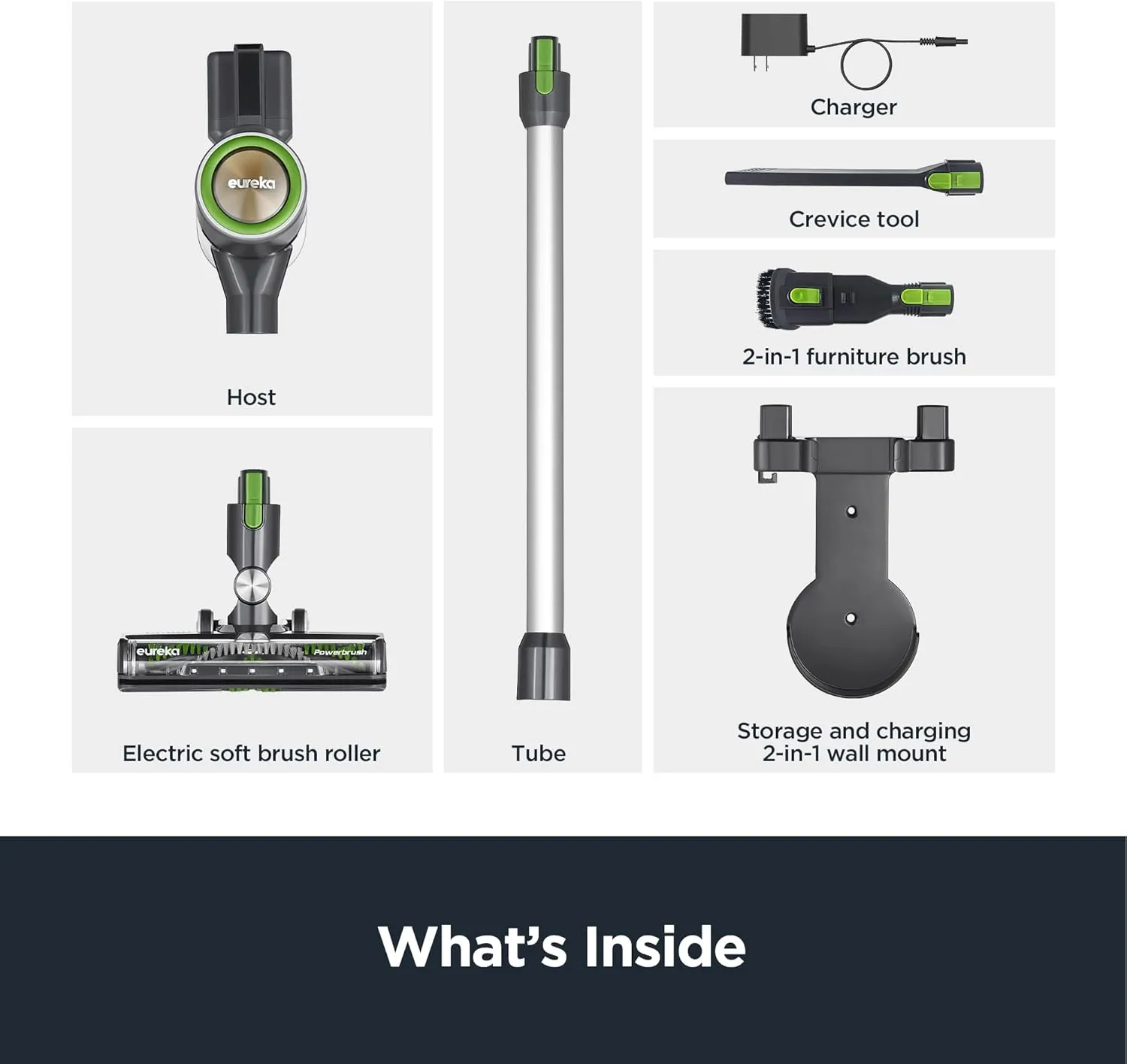 Eureka Lightweight Cordless Stick Vacuum Cleaner Convenient for Hard Floors, Rechargeable Handheld Vacuum Cleaner Portable with Powerful Motor Efficient Suction, RapidClean Ultra NEC370GR, Moss Green