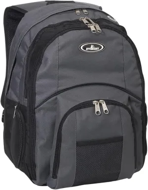 Everest Luggage Laptop Computer Backpack, Charcoal/Black, Charcoal/Black, One Size