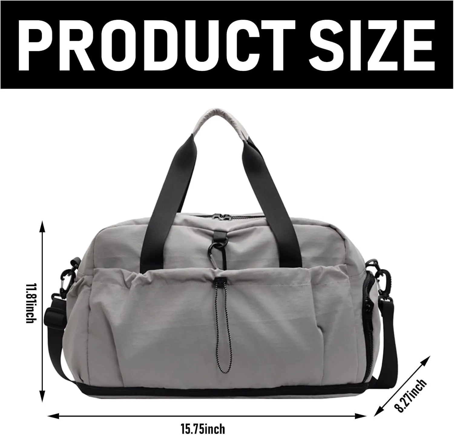 Expandable Lightweight Travel Bag, External Travel Luggage, Sports And Fitness, Large Capacity Sports Luggage Bag (Grey)