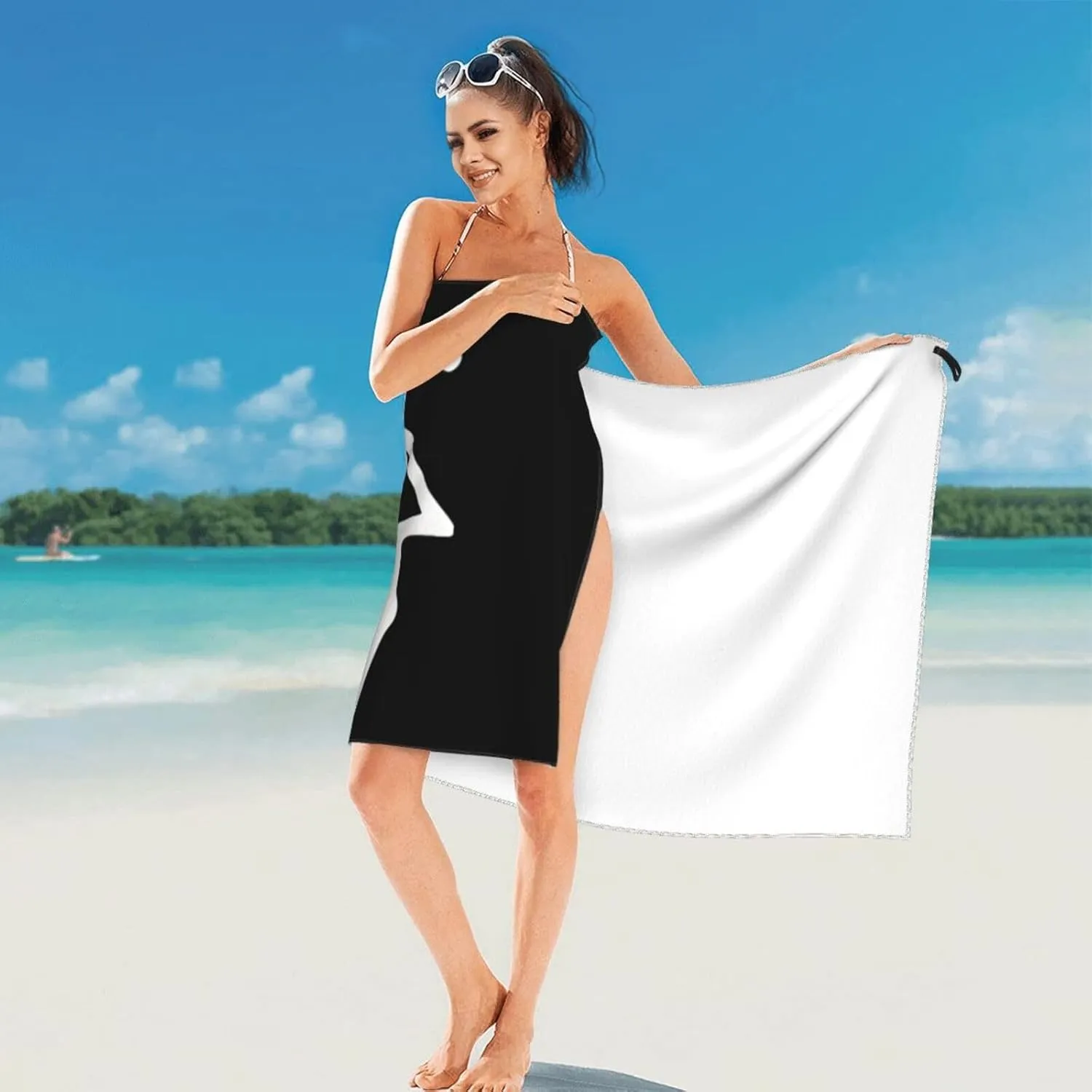 Eye of RA Horus Egyptian God Beach Towel with Travel Bag 27.5"x55" Quick Dry Sand Free Lightweight Large Oversized Towels Light Vacation Essentials