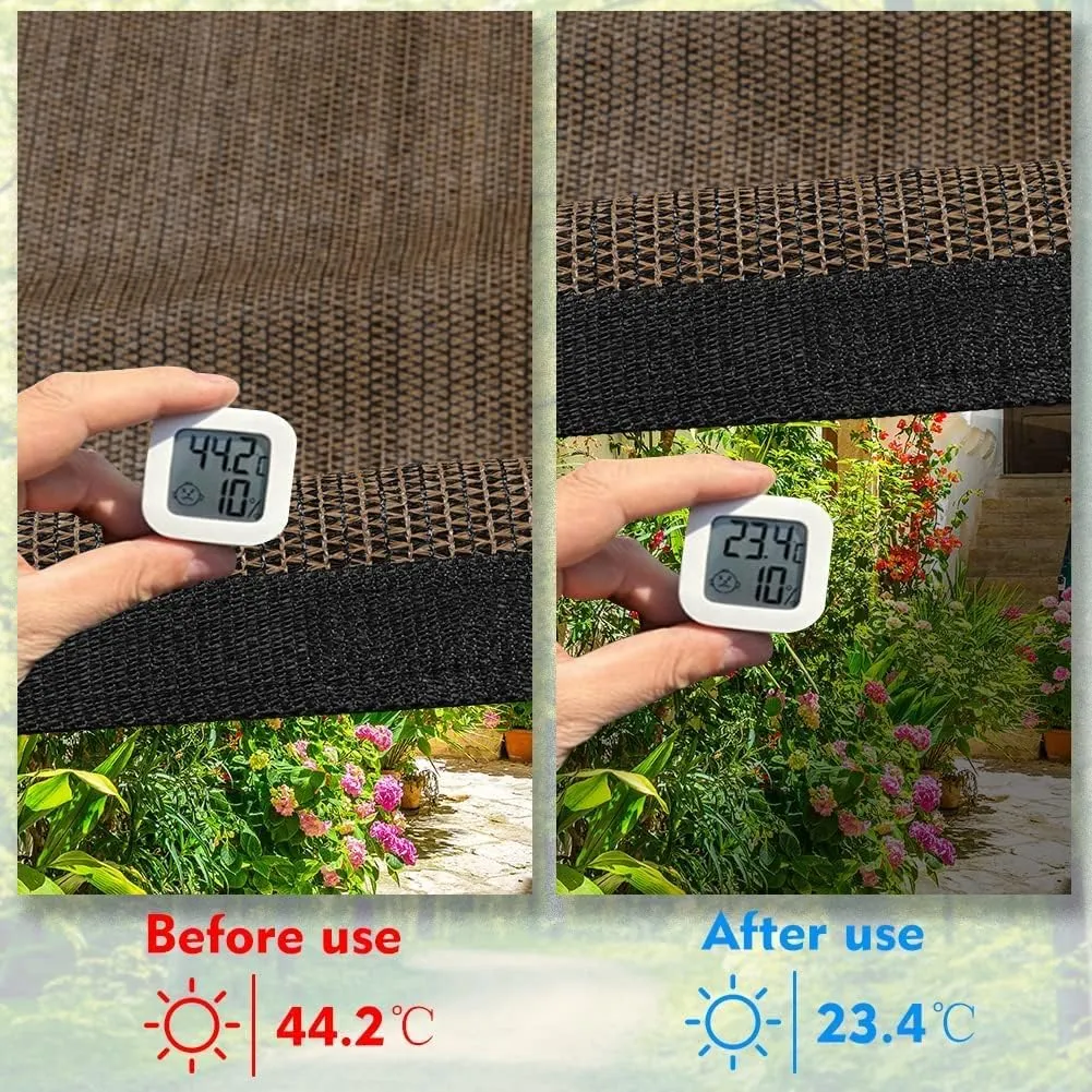 FAIR WIND Shade Cloth 90% Sun Shade Fabric Privacy Screen Shade Cover Patio Canopy with Grommets Shade Net for Garden Outdoor Pergola 6 x 10 FT - Mocha