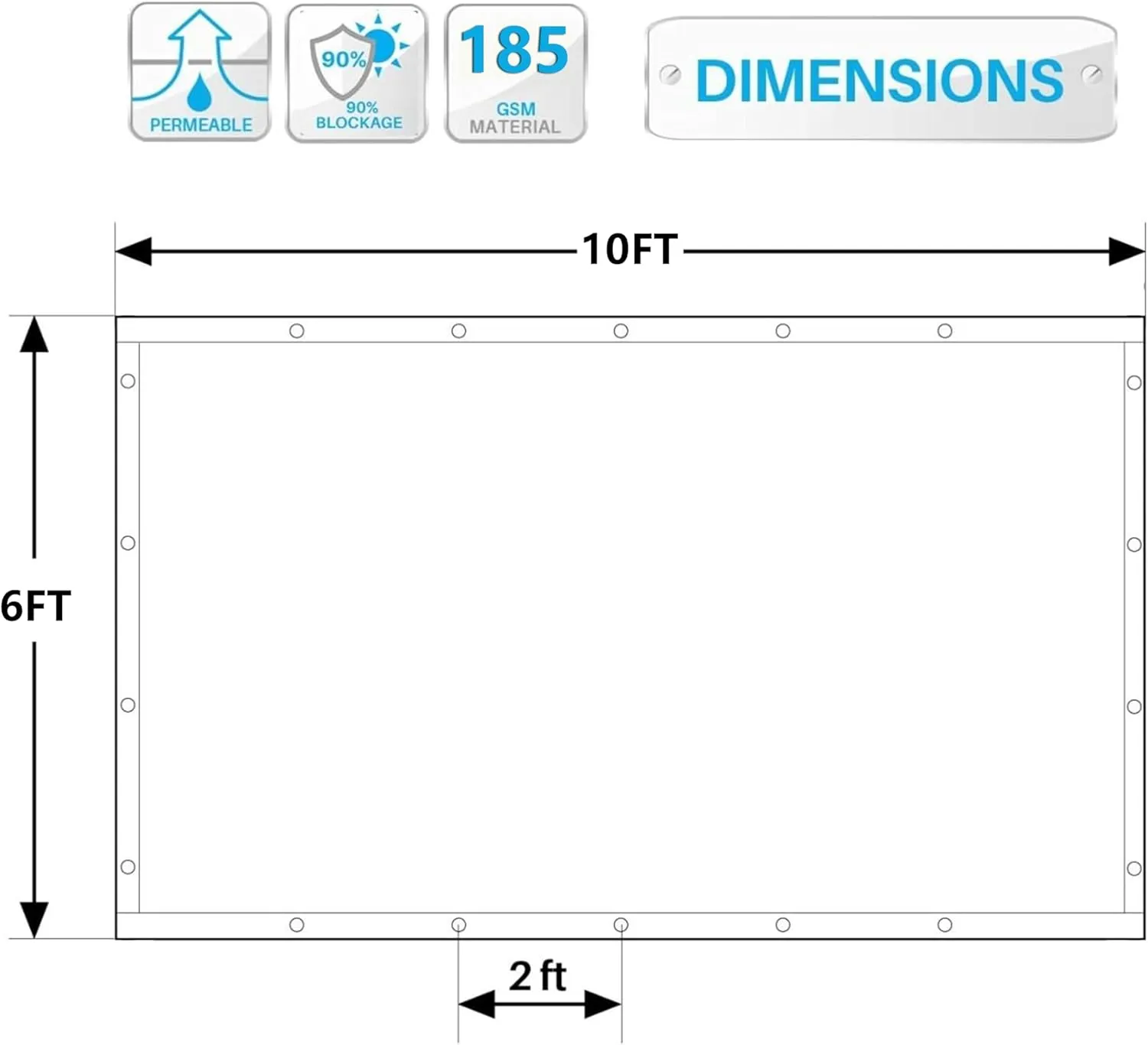FAIR WIND Shade Cloth 90% Sun Shade Fabric Privacy Screen Shade Cover Patio Canopy with Grommets Shade Net for Garden Outdoor Pergola 6 x 10 FT - Mocha