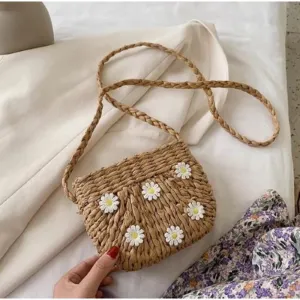FASHNZFAB Juicy Bloom Straw Crossbody Bag
