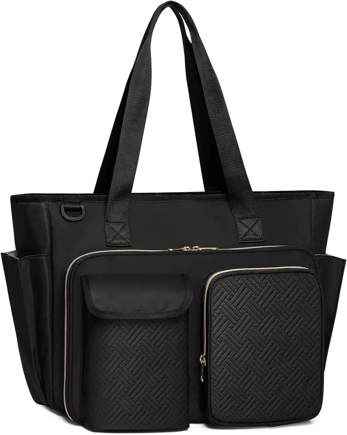 Fasrom Teacher Tote Bag with Laptop Compartment, Teacher Work Bag for Women and Teaching Supplies, Black (Patent Design)