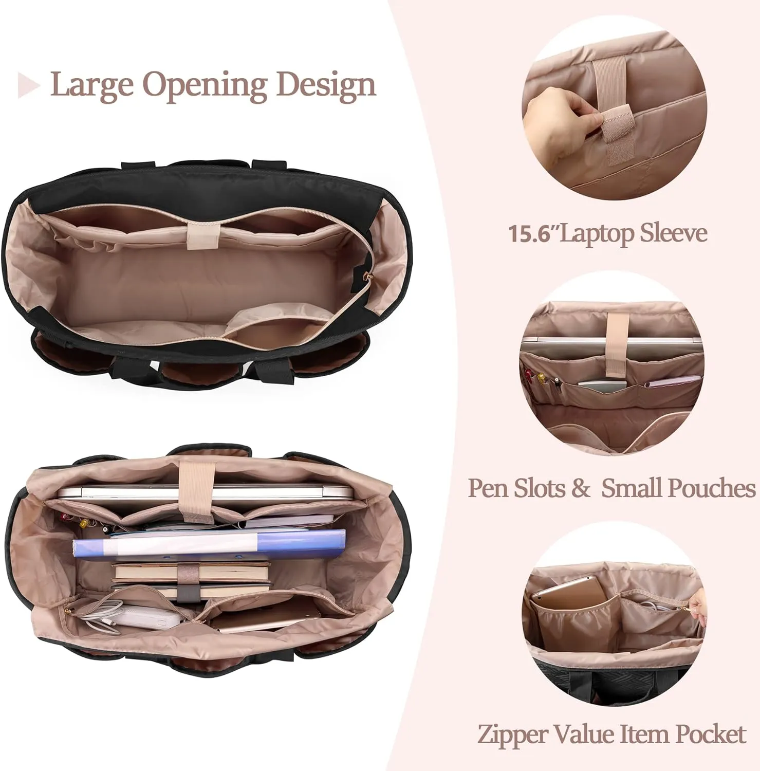 Fasrom Women's Large Work Bag with Laptop Compartment for Teacher Supplies