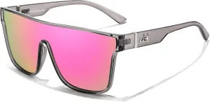 FEISEDY Sunglasses for Women Men, Fashion Mirrored Single Lens, Driving Beach Sunnies UV400 Shades B2996