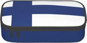 Finnish flag Print Large - Capacity Cosmetic Makeup Organizer Bag: Designed for Eyebrow Pencils
