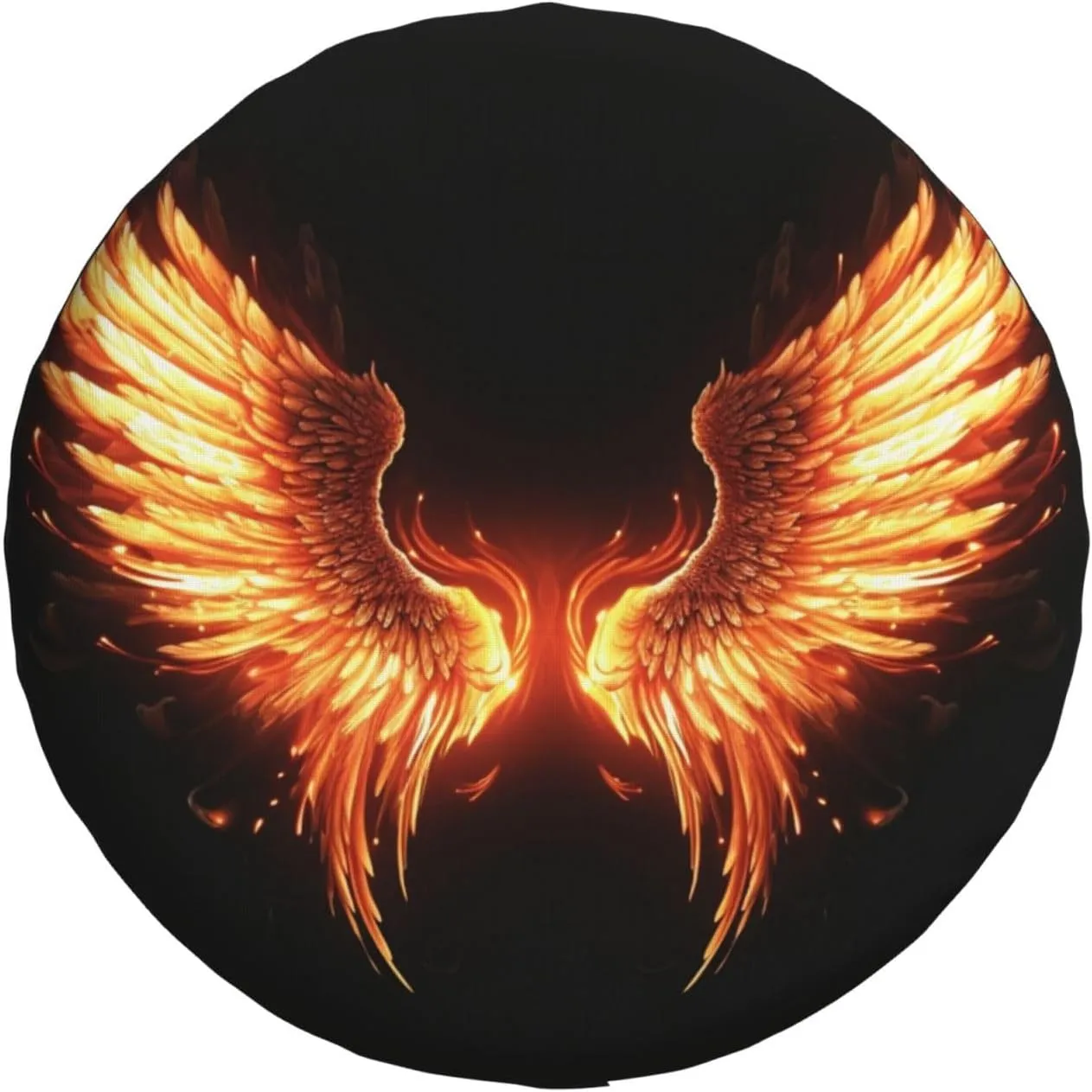 Fire Angle Wings Tire Cover Outdoor Waterproof Snow Sun Rain Wheel Cover Portable Wheel Bags Camper Spare Tire Cover Universal Car Tire Protectors for Trailer RV SUV