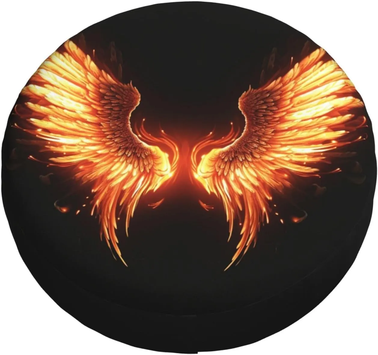 Fire Angle Wings Tire Cover Outdoor Waterproof Snow Sun Rain Wheel Cover Portable Wheel Bags Camper Spare Tire Cover Universal Car Tire Protectors for Trailer RV SUV