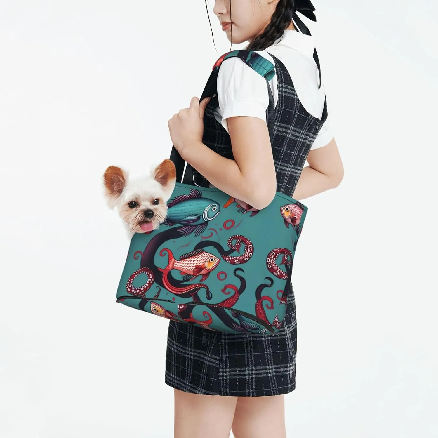 Fish and Octopus Stylish and Portable Pet Crossbody Bag - Pet Tote Bag for Small Dogs - Pet Tote Bag, Crossbody Bag for Petsï¼Œ