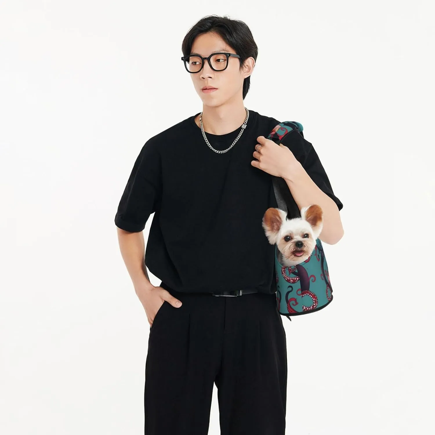 Fish and Octopus Stylish and Portable Pet Crossbody Bag - Pet Tote Bag for Small Dogs - Pet Tote Bag, Crossbody Bag for Petsï¼Œ